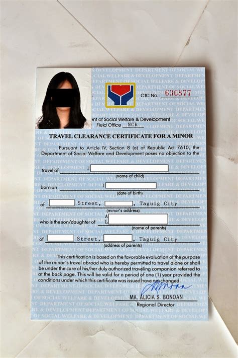 DSWD Travel Clearance for Filipino Minors .